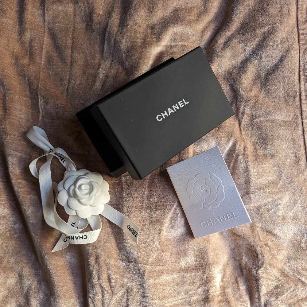 Small Chanel Box with Ribbon and Camellia